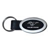 Keychain With Mustang Running Pony Logo Leather Oval Black